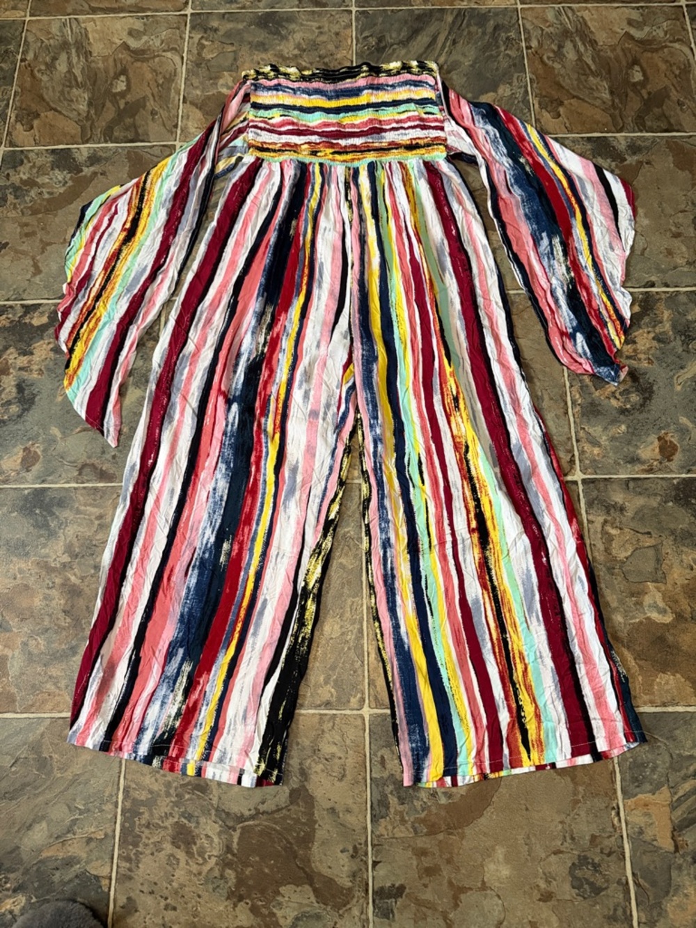 Women’s Multicolor Striped Wide-Leg Jumpsuit